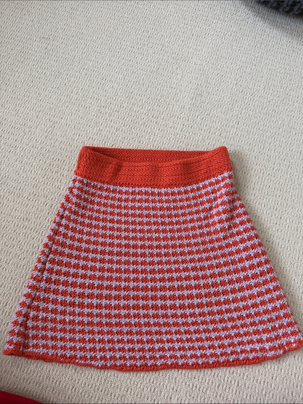 Zara orange and purple crochet Skirt